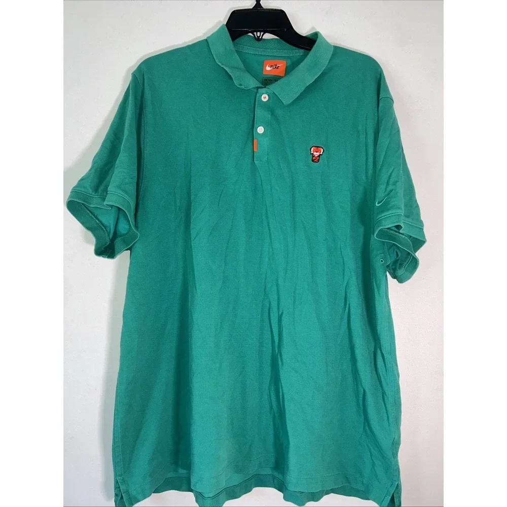 Nike Polo Dri-FIT Tiger Woods Mens XXL Green Pique Short Sleeve Golf Shirt